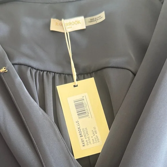 NWT Ramy Brook Jaymie Wrap Dress Navy - Picture 3 of 3